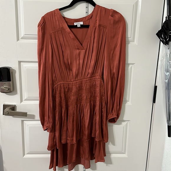 Current air small boho chic long sleeve dress rare ginger salmon color - Picture 4 of 10